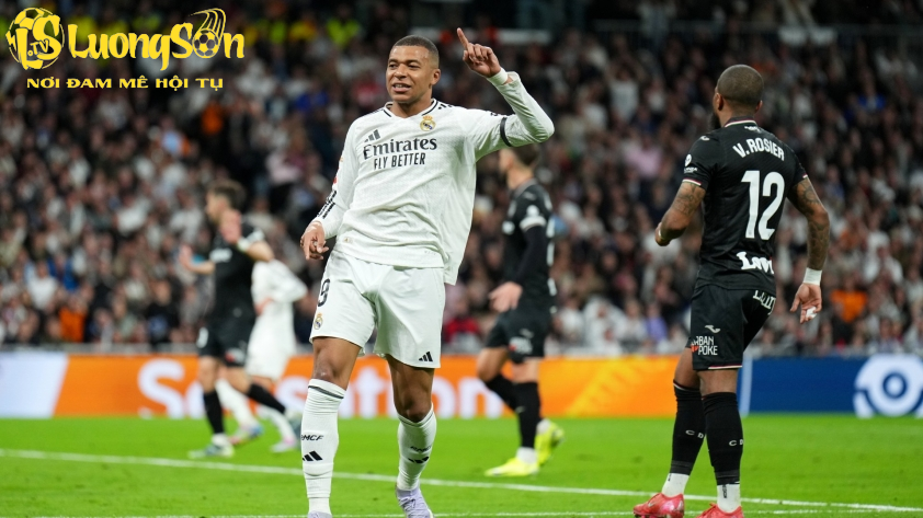 Màn trình diễn xuất sắc của Mbappe giúp Real Madrid tiếp tục bám đuổi Barcelona trong cuộc đua vô địch. (Nguồn: Twitter) Màn trình diễn xuất sắc của Mbappe giúp Real Madrid tiếp tục bám đuổi Barcelona trong cuộc đua vô địch. (Nguồn: Twitter)